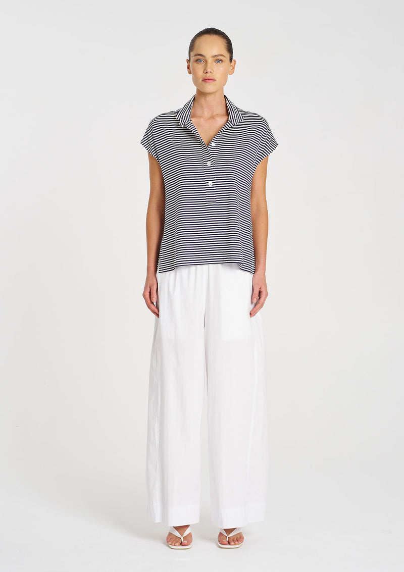 Mela Purdie Yacht Stripe Jersey Henley Tank