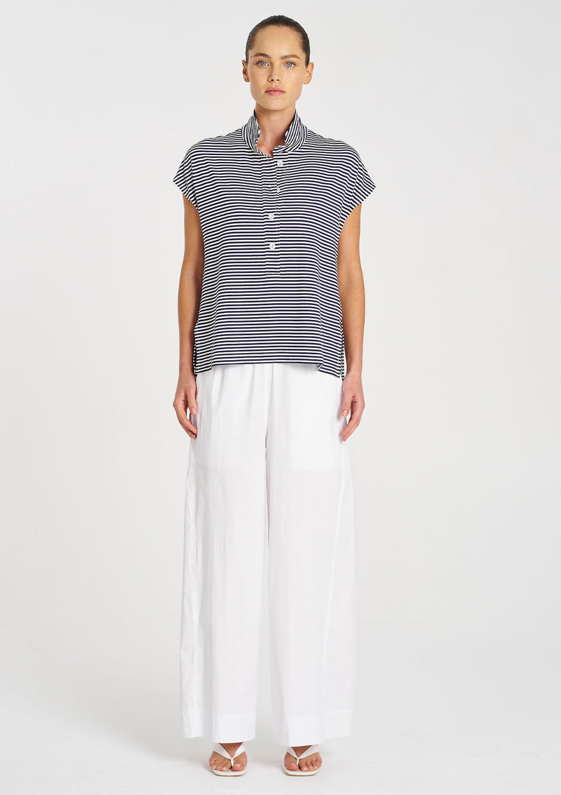 Mela Purdie Yacht Stripe Jersey Henley Tank