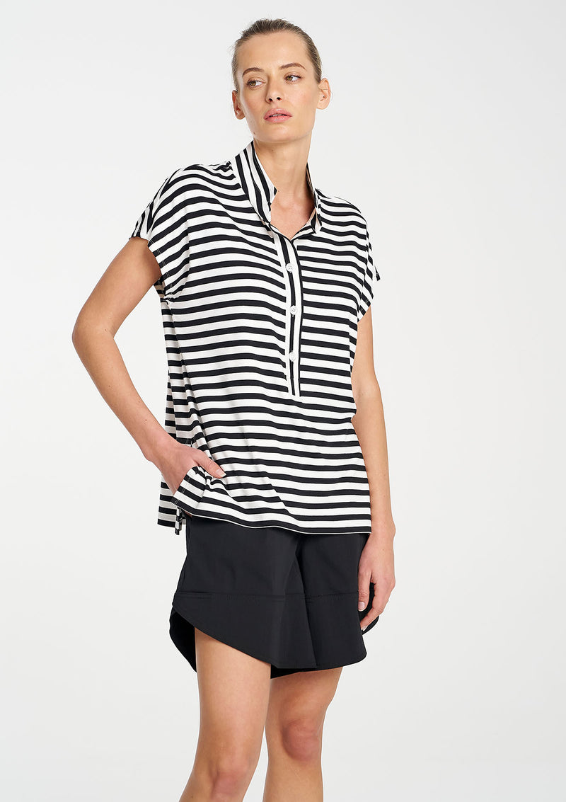 Mela Purdie Picasso Stripe Jersey Henley Tank