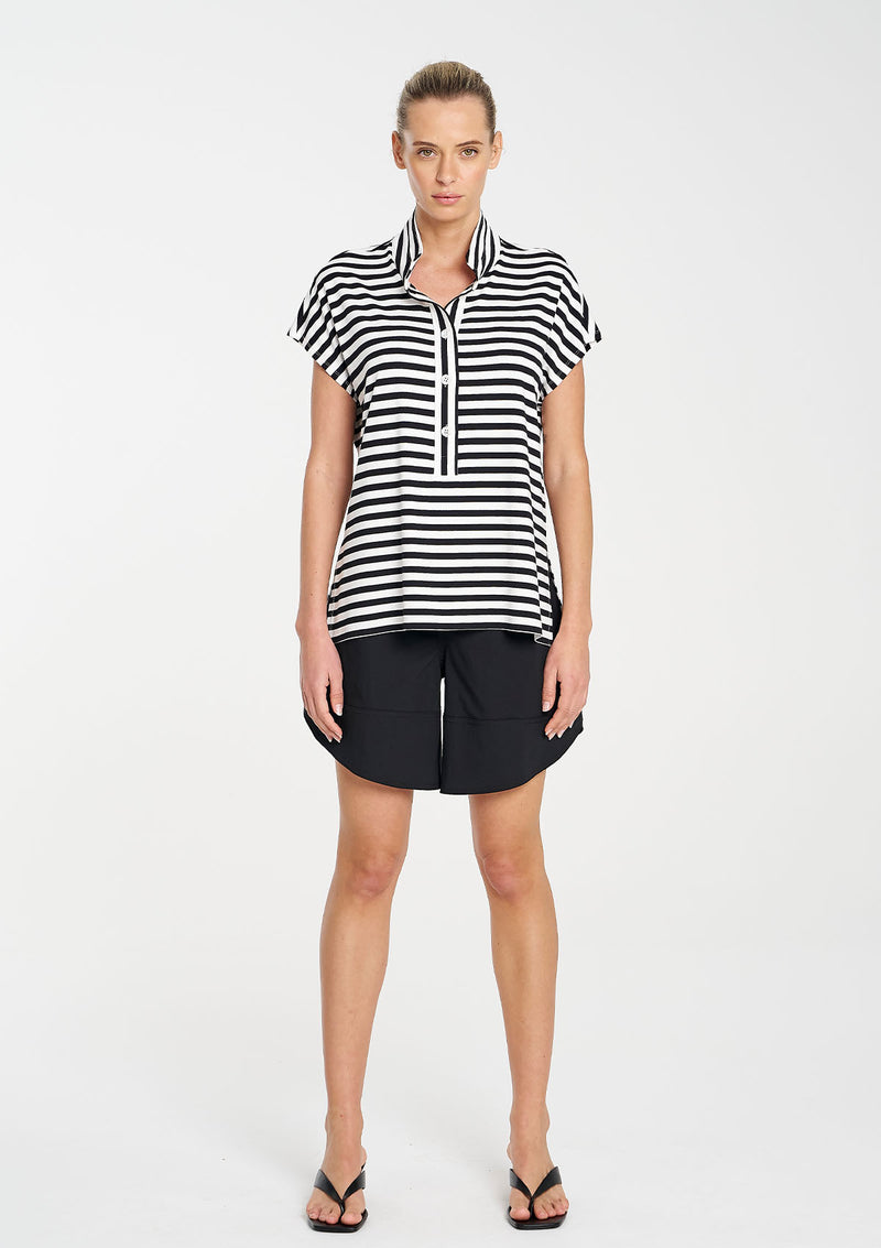 Mela Purdie Picasso Stripe Jersey Henley Tank