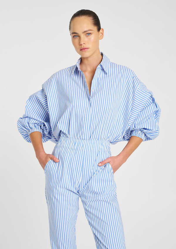 Mela Purdie Stripe Microprene Billow Shirt