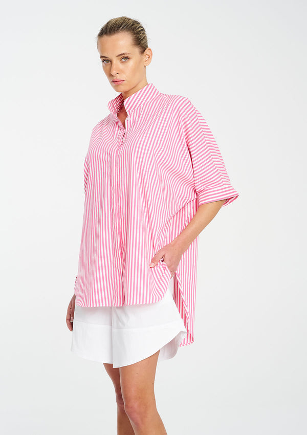 Mela Purdie Stripe Microprene Villa Overshirt