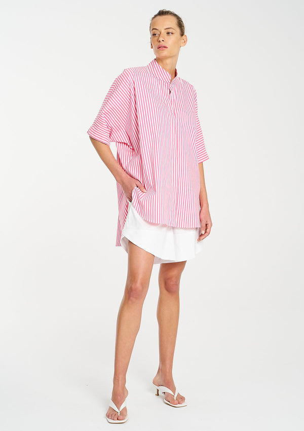 Mela Purdie Stripe Microprene Villa Overshirt