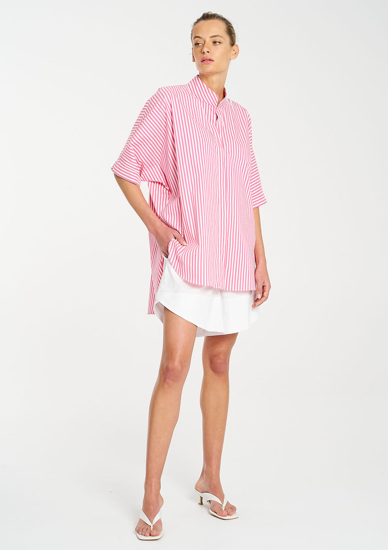 Mela Purdie Stripe Microprene Villa Overshirt