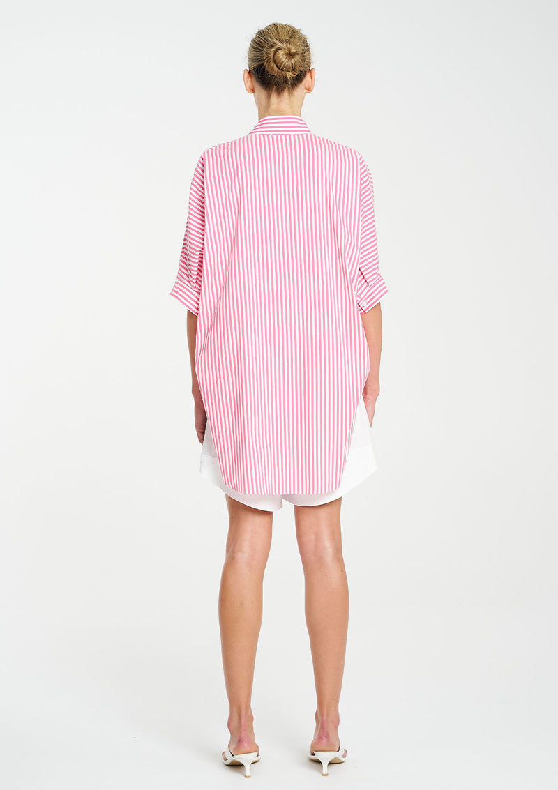 Mela Purdie Stripe Microprene Villa Overshirt