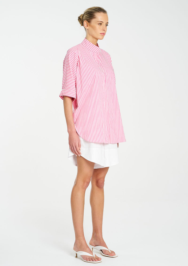 Mela Purdie Stripe Microprene Villa Overshirt