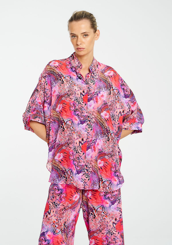 Mela Purdie Kaleidoscope Print SIlk Villa Overshirt