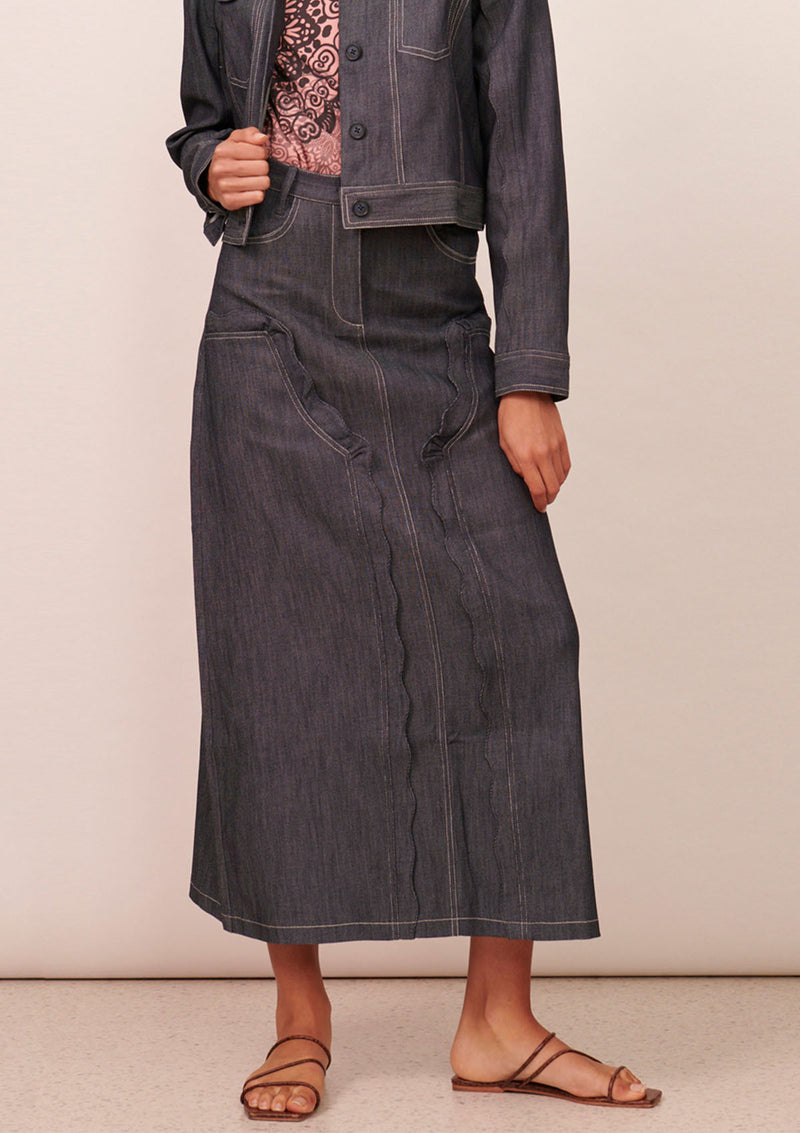 Apartment Clothing Thea Denim Maxi Skirt