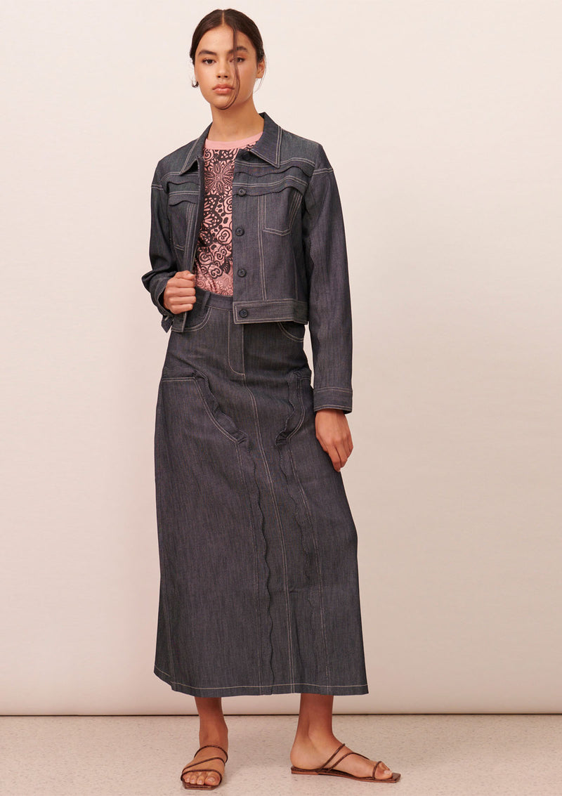 Apartment Clothing Thea Denim Maxi Skirt