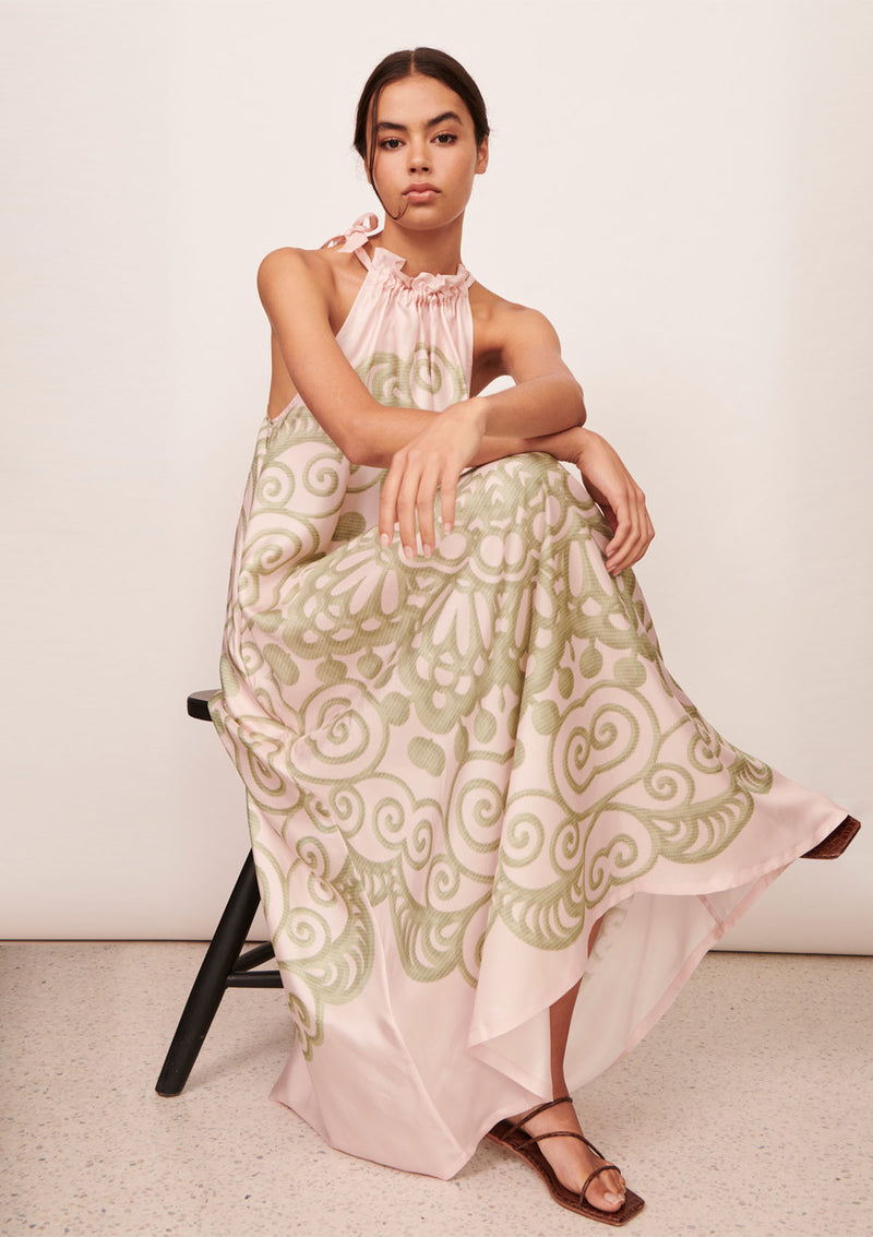 Apartment Clothing Coralie Silk Halter Maxi Dress