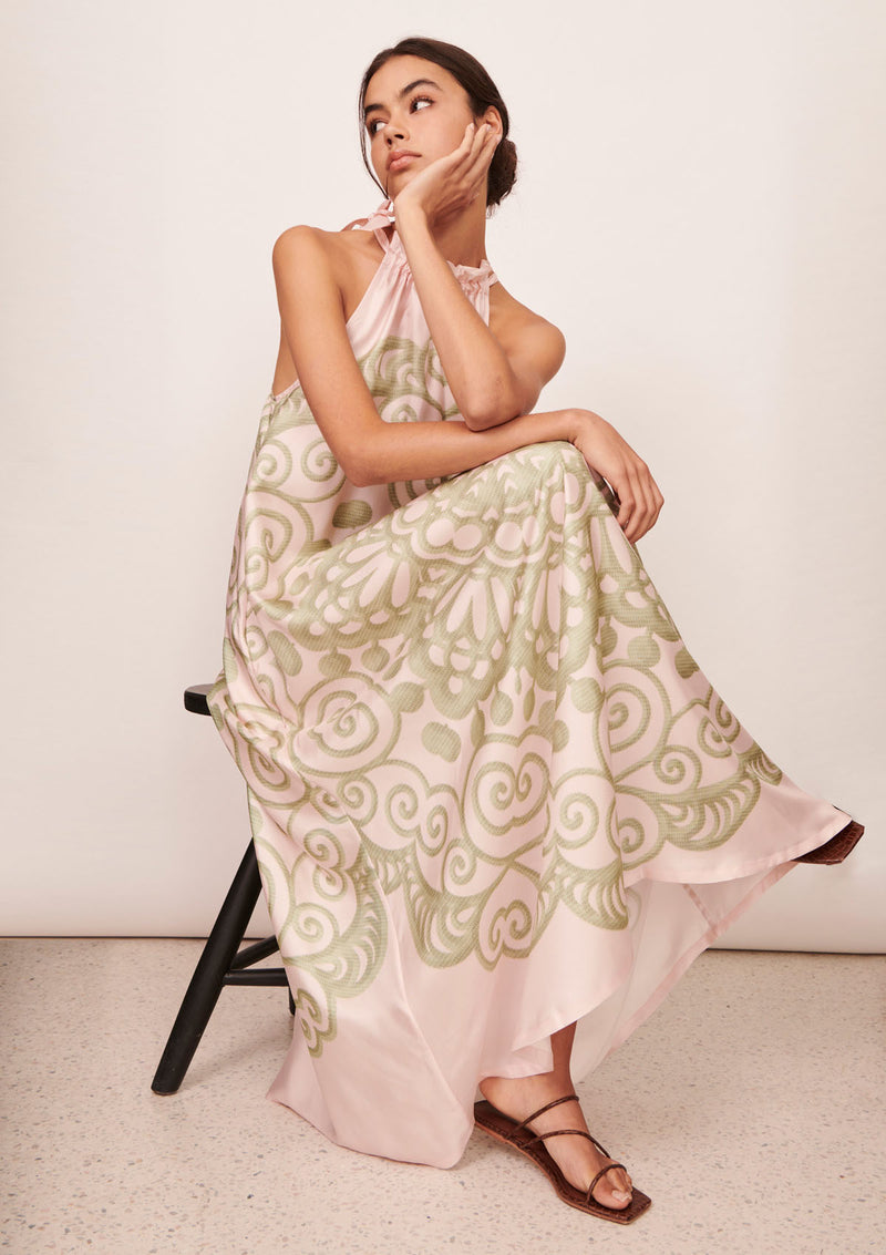 Apartment Clothing Coralie Silk Halter Maxi Dress