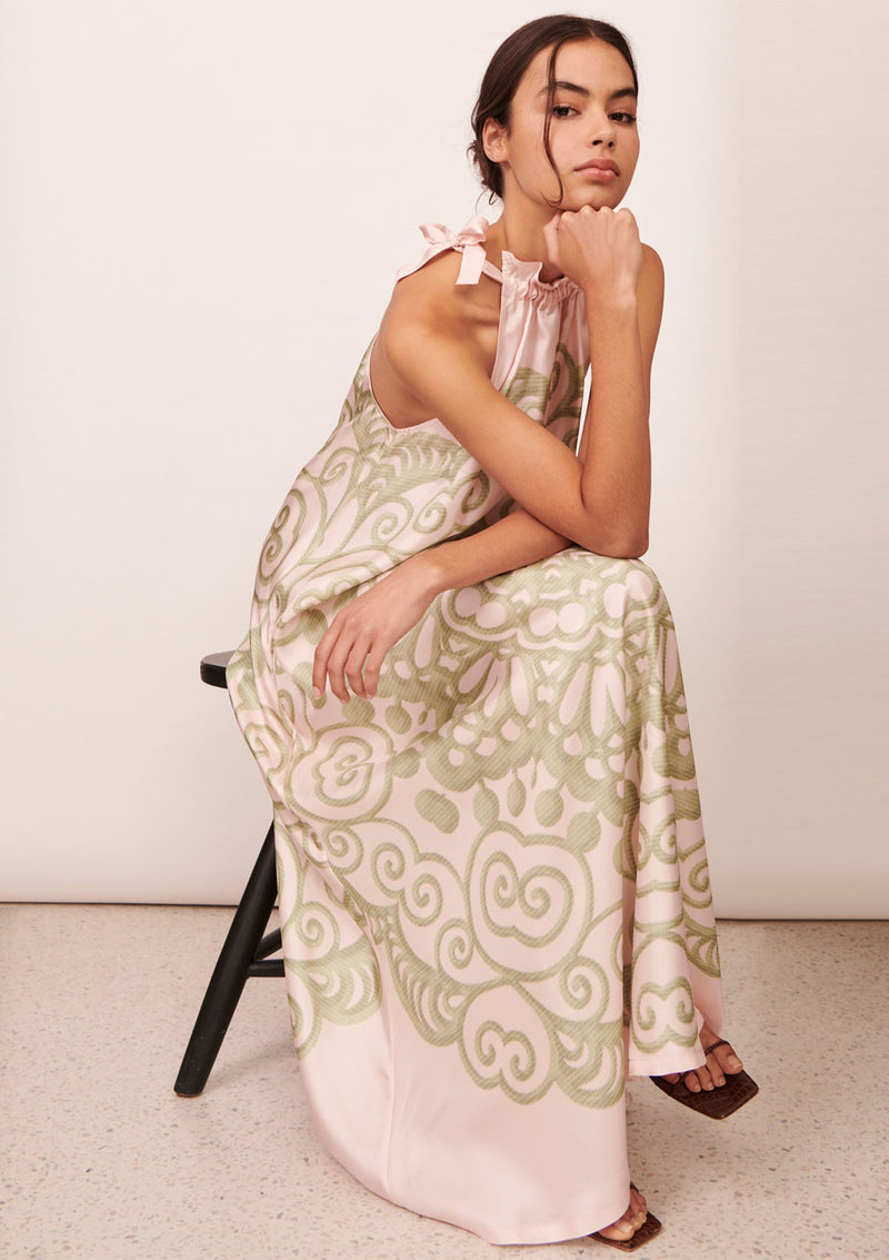 Apartment Clothing Coralie Silk Halter Maxi Dress