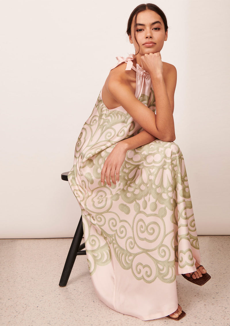 Apartment Clothing Coralie Silk Halter Maxi Dress