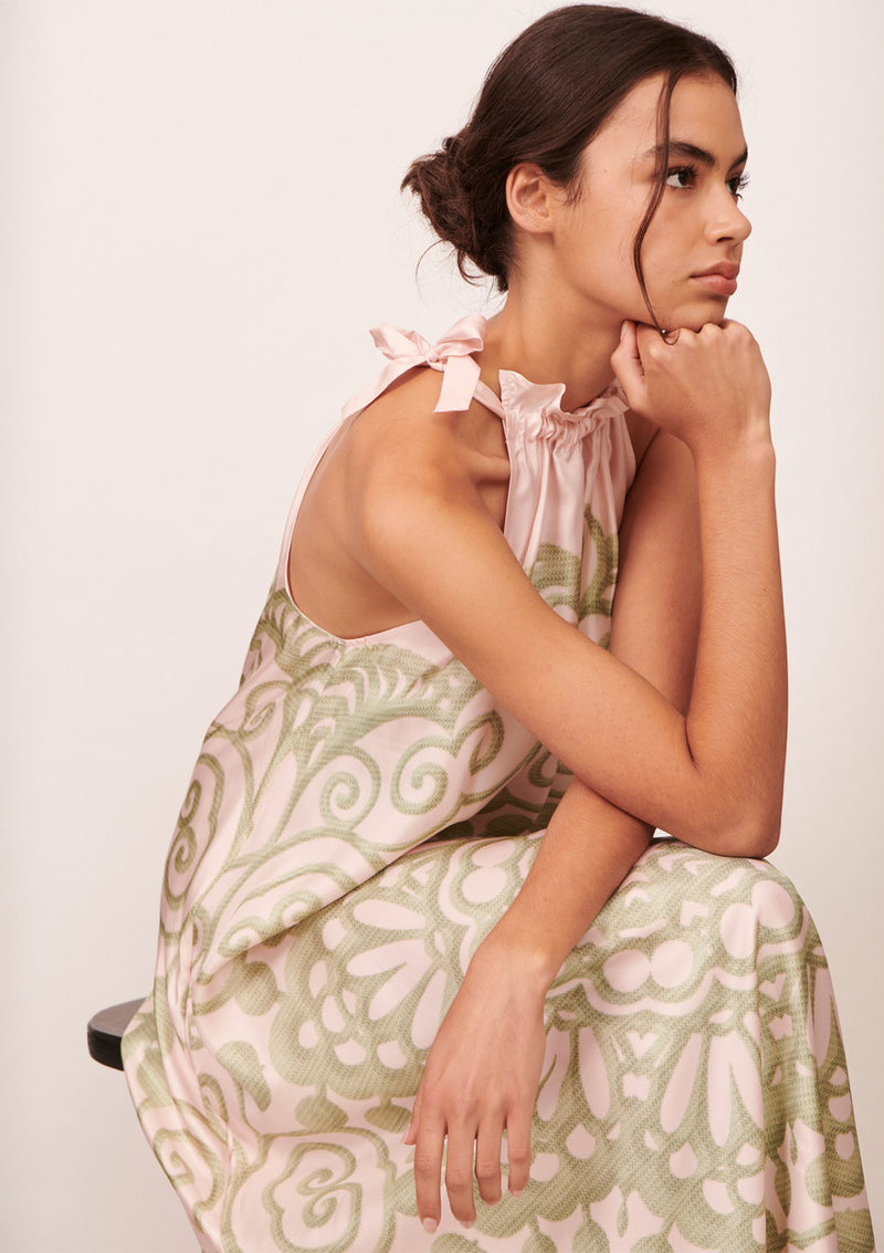 Apartment Clothing Coralie Silk Halter Maxi Dress