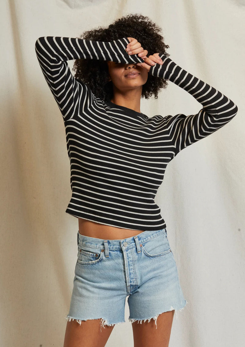 Perfect White Tee Clyde Ribbed Long Sleeve Top
