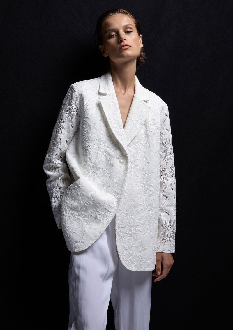 Mela Purdie Flora Lace Button Blazer