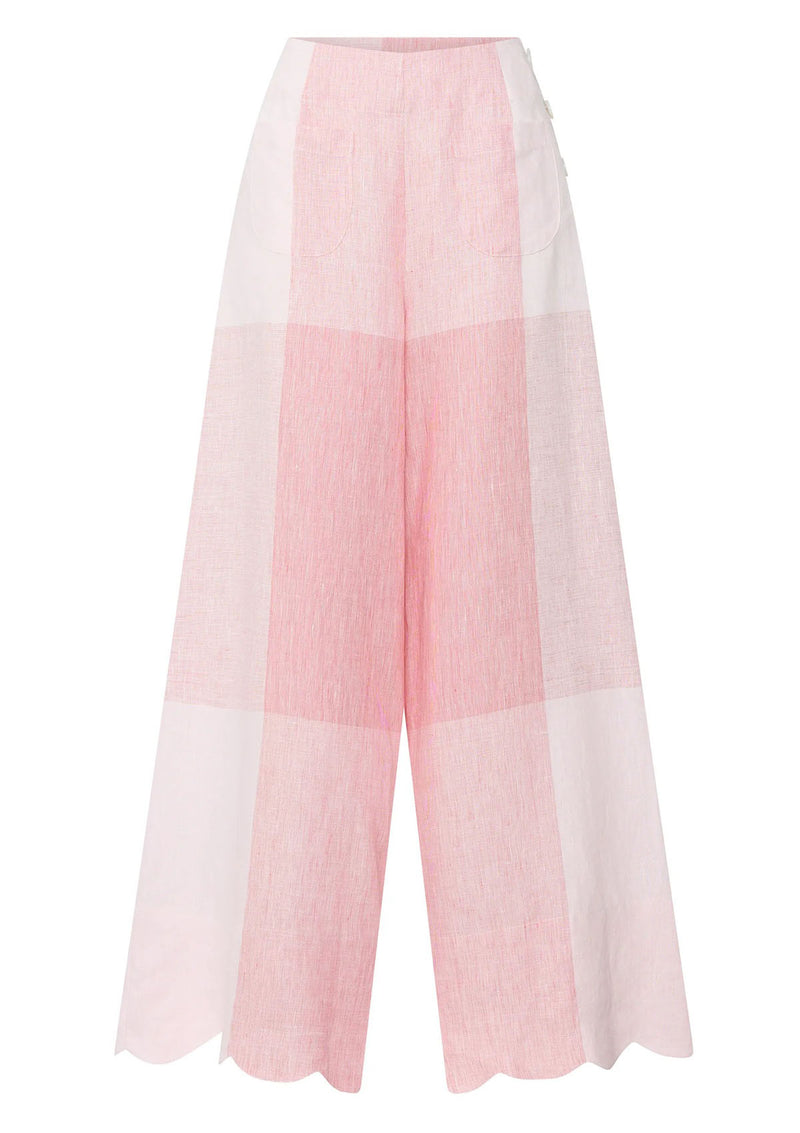 POL Clothing Safria Pant Gingham Scallop Pant