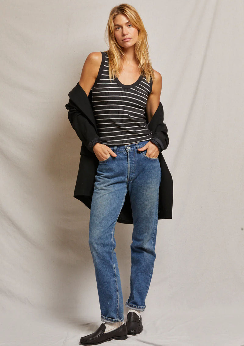 Perfect White Tee Jordan Rib Stripe Tank