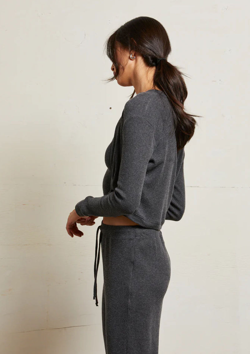 Perfect White Tee Kelsey 2x1 Rib Long Sleeve Cardigan