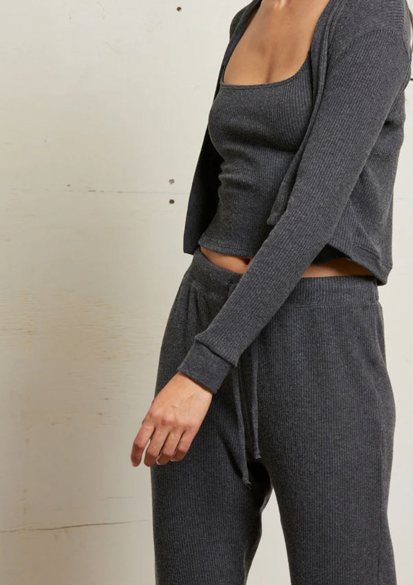 Perfect White Tee Kelsey 2x1 Rib Long Sleeve Cardigan