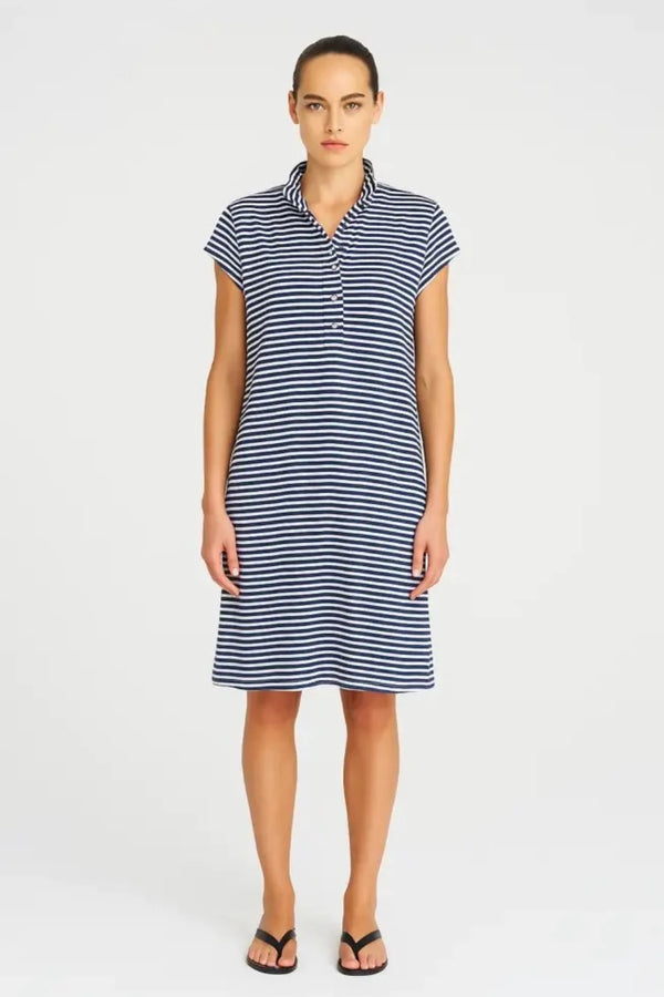 Mela Purdie Marine Stripe Henley Dress