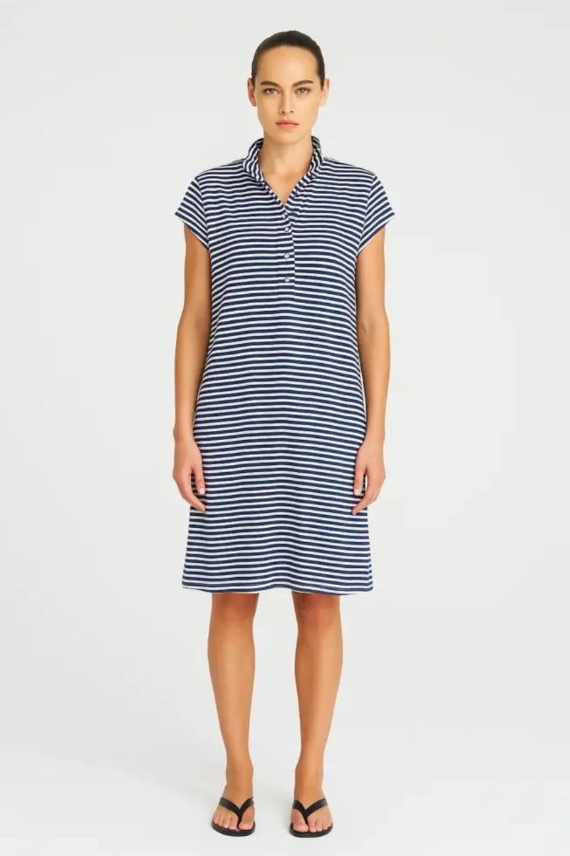 Mela Purdie Marine Stripe Henley Dress