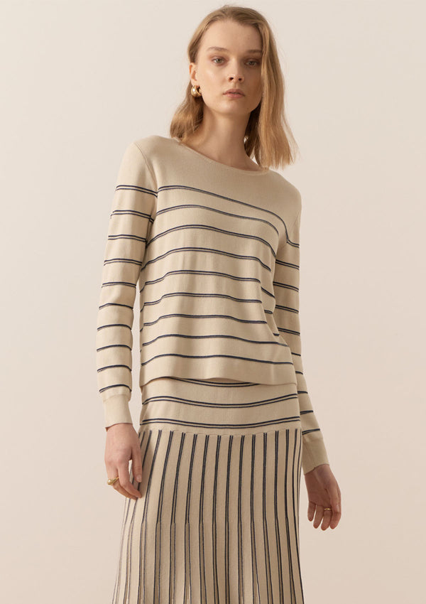 POL Clothing Gizelle Lurex Striped Knit