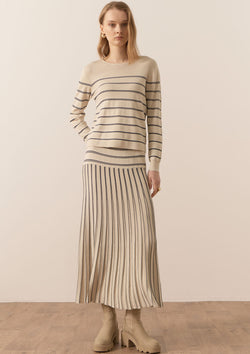 POL Clothing Gizelle Lurex Striped Knit