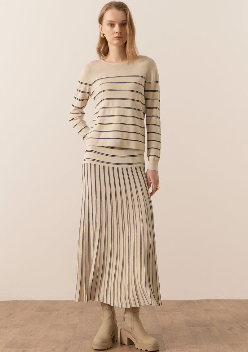 POL Clothing Gizelle Lurex Striped Knit