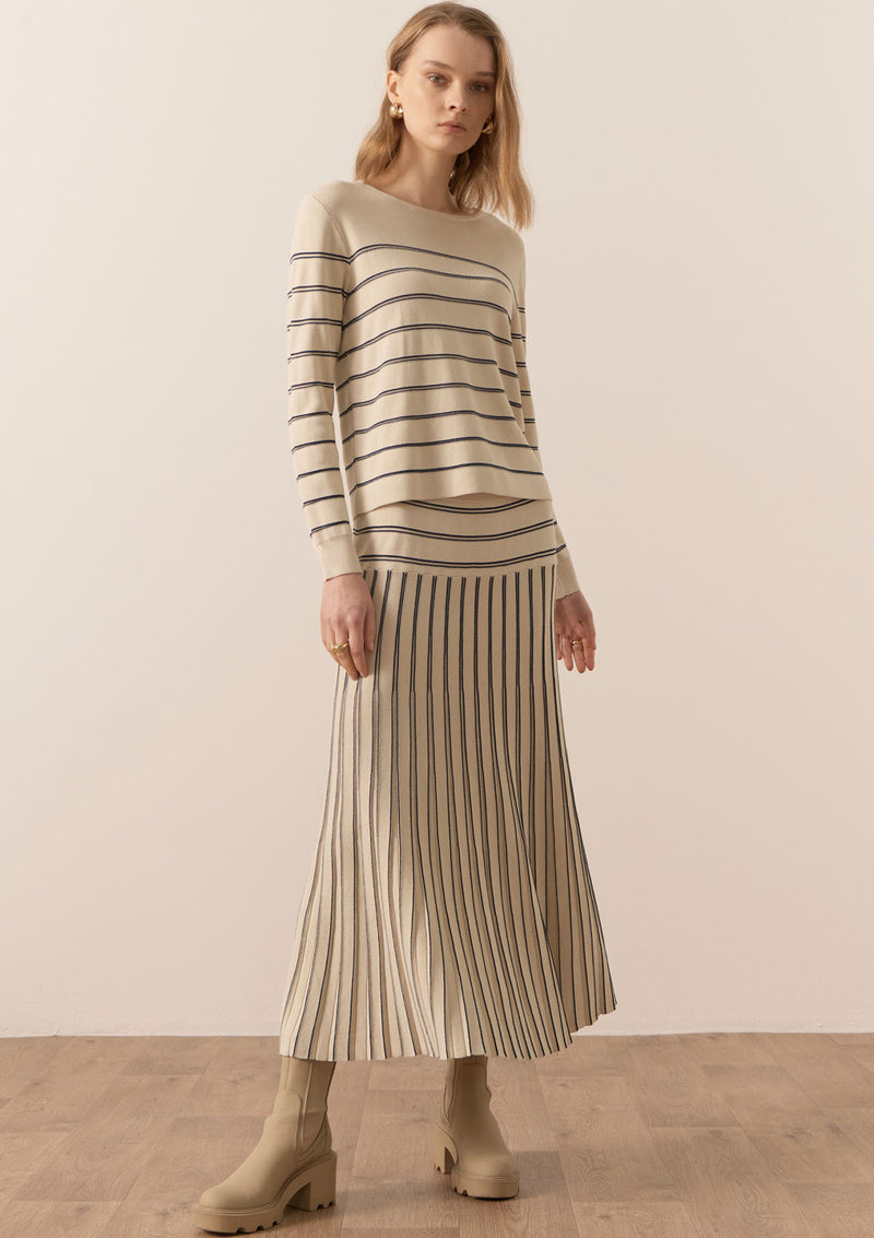 POL Clothing Gizelle Lurex Striped Knit