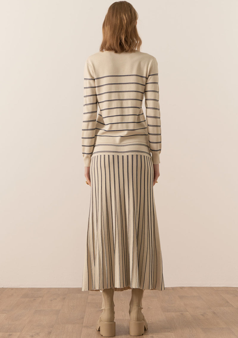 POL Clothing Gizelle Lurex Striped Knit