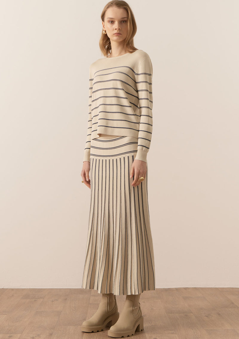 POL Clothing Gizelle Lurex Striped Knit