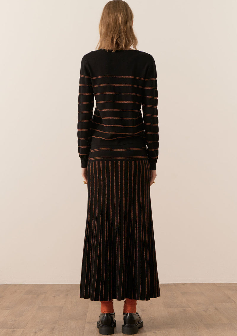 POL Clothing Gizelle Lurex Striped Knit