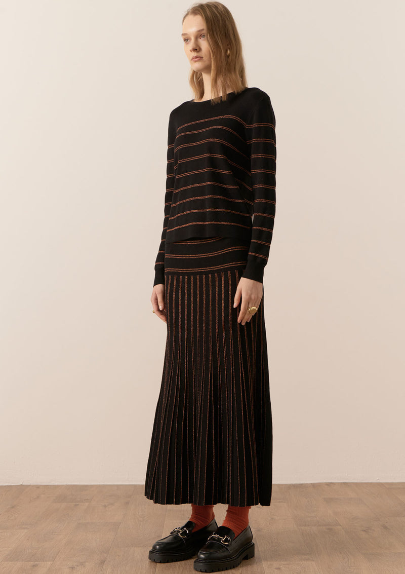 POL Clothing Gizelle Lurex Striped Knit