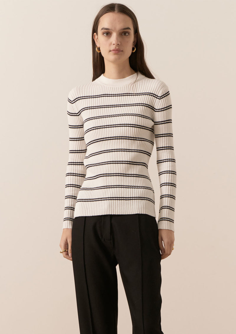 POL Clothing Scarlet Striped Knit