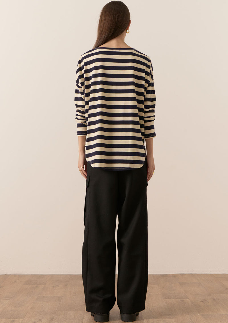 POL Clothing James Striped LS Tee