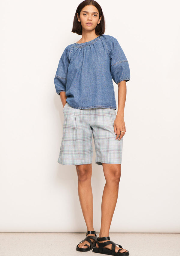 POL Clothing Raydel Denim Top