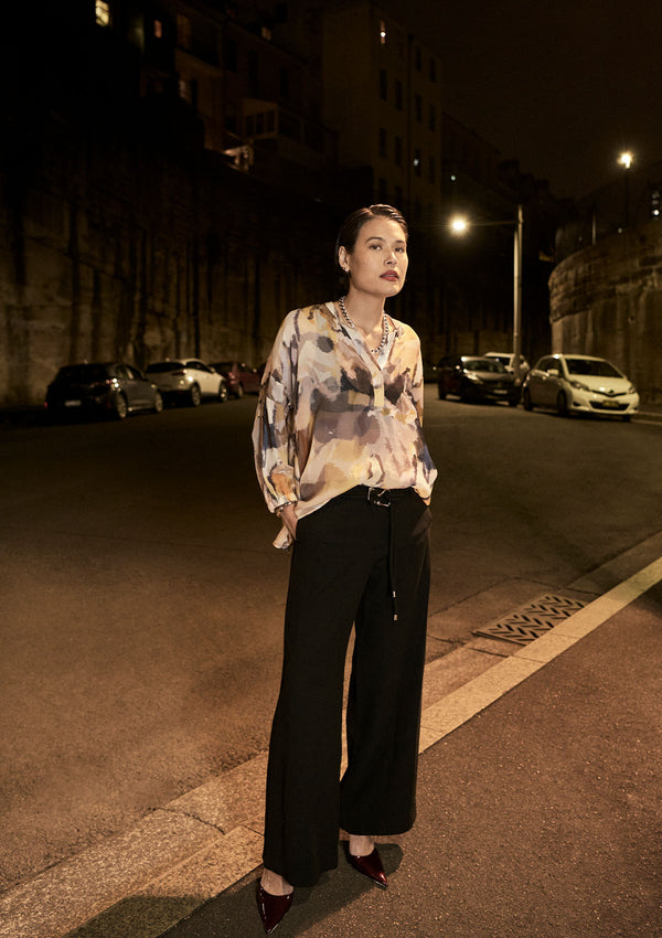 POL Clothing Collage Silk Top
