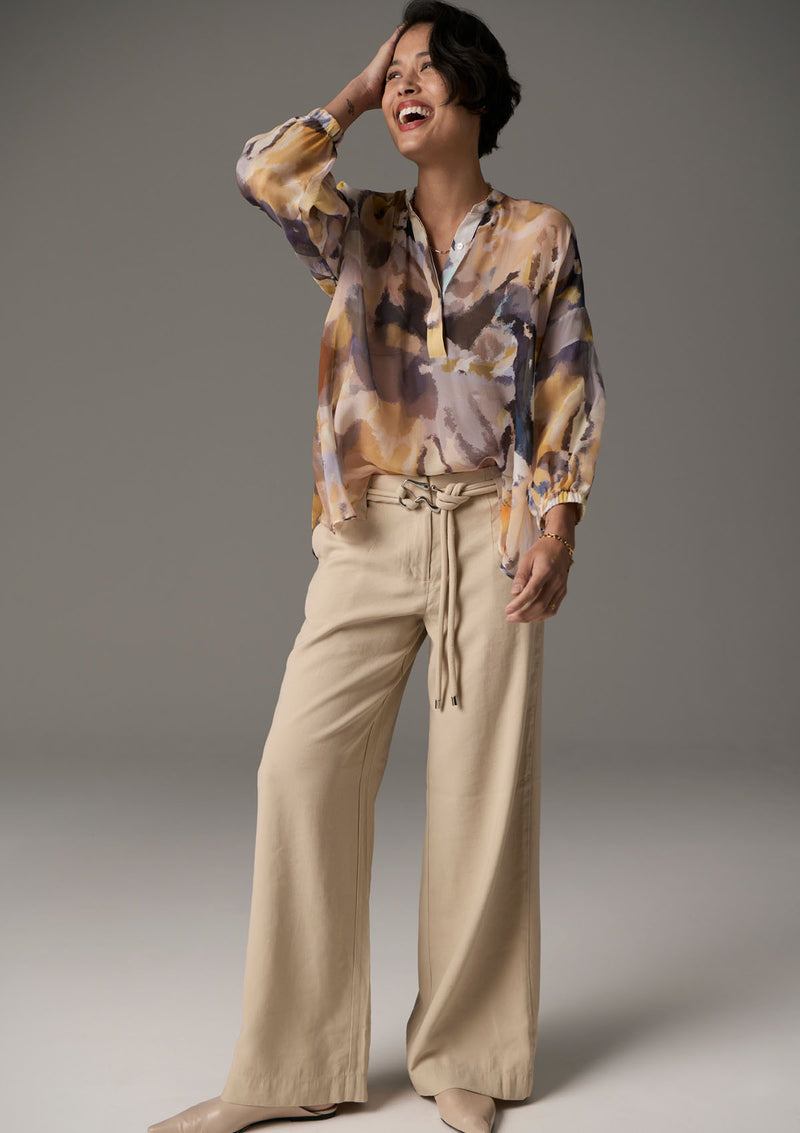POL Clothing Collage Silk Top