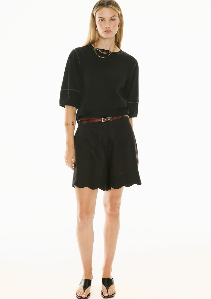 POL Clothing Harlyn Topstitch Tee