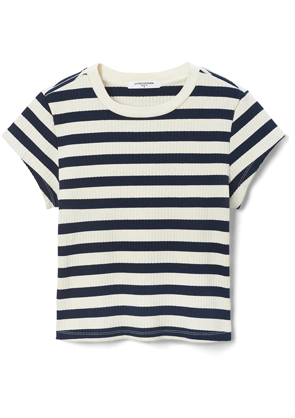 Perfect White Tee Julia Stripe Baby Tee Khlassik