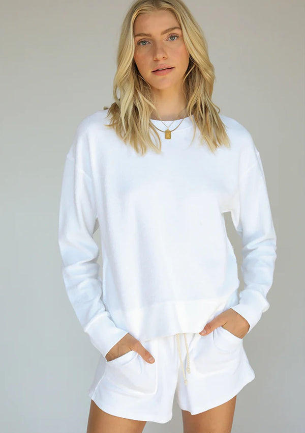 Perfect White Tee Emmy Reverse French Terry Crew Neck