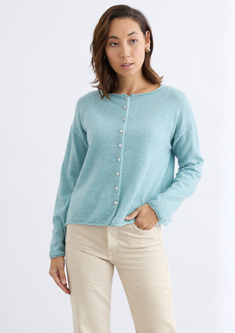 Mia Fratino Pure Reversible Button Cardigan - Oasis