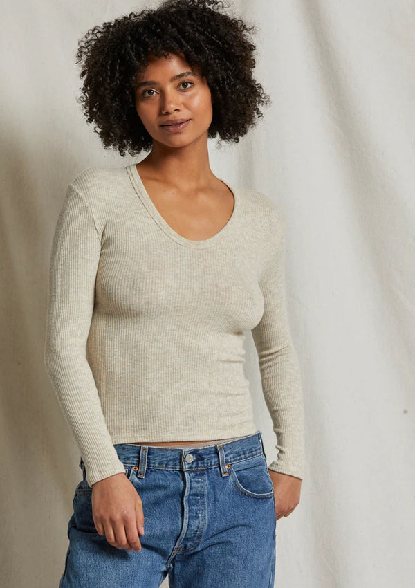 Perfect White Tee Whitney L/S Ribbed Top