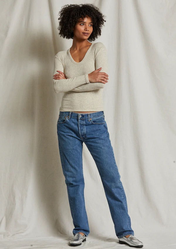 Perfect White Tee Whitney L/S Ribbed Top