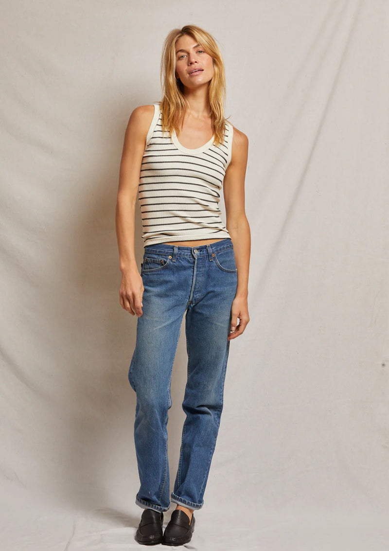 Perfect White Tee Jordan Rib Stripe Tank