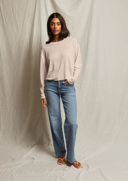 Perfect White Tee Millie Linen Spandex Long Sleeve