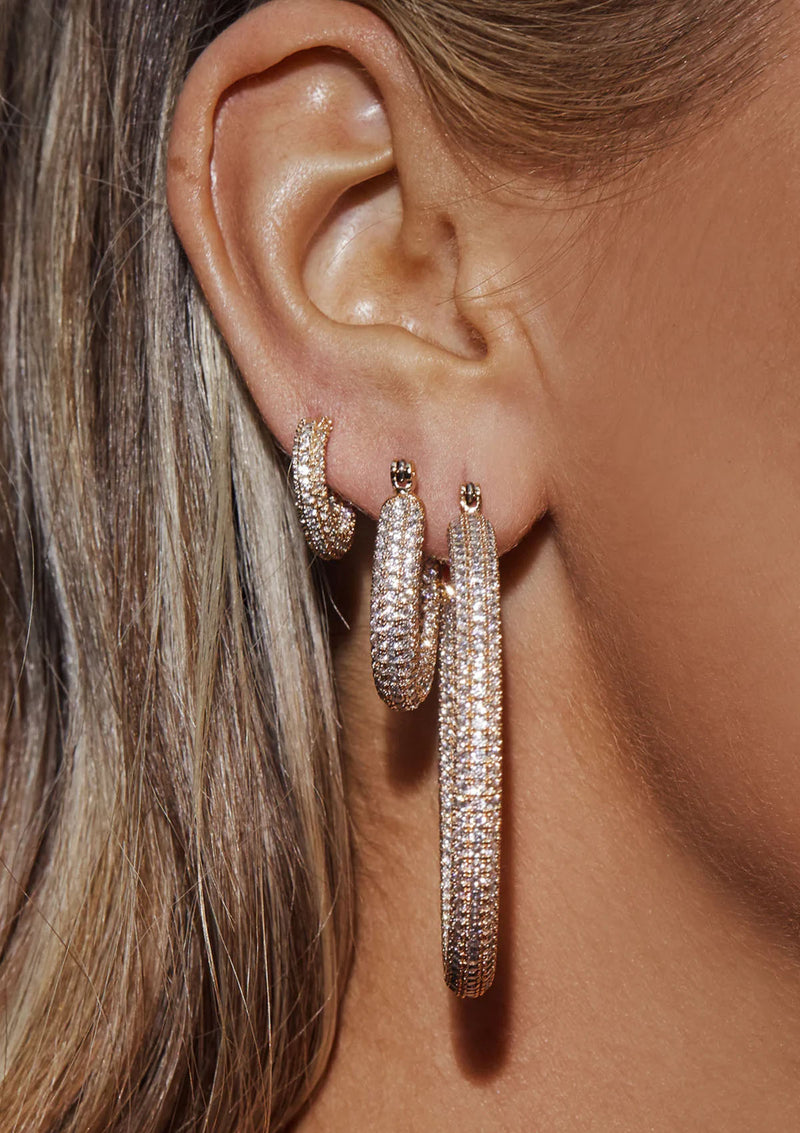 LUV AJ Pave Baby Amalfi Hoops