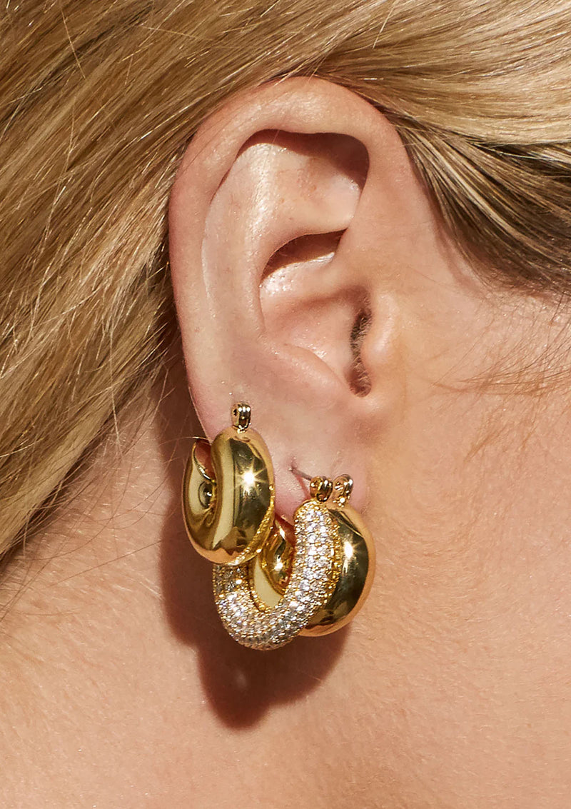 LUV AJ Pave Baby Amalfi Hoops