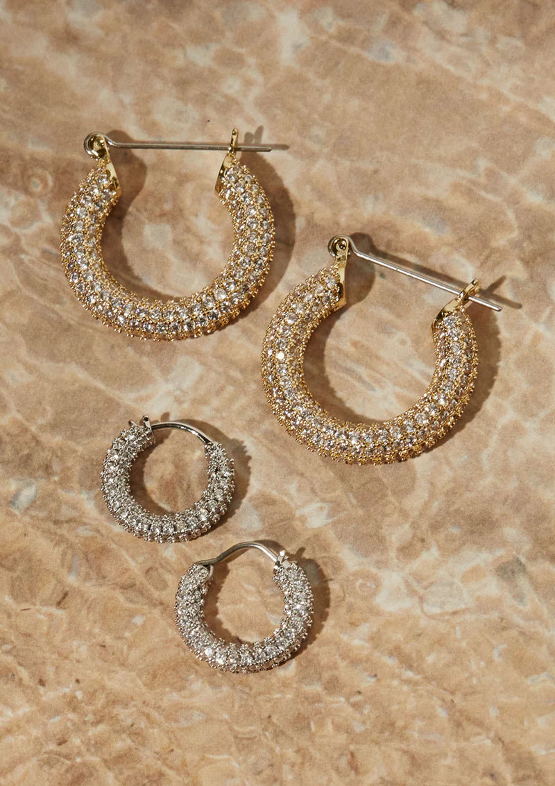 LUV AJ Pave Baby Amalfi Hoops